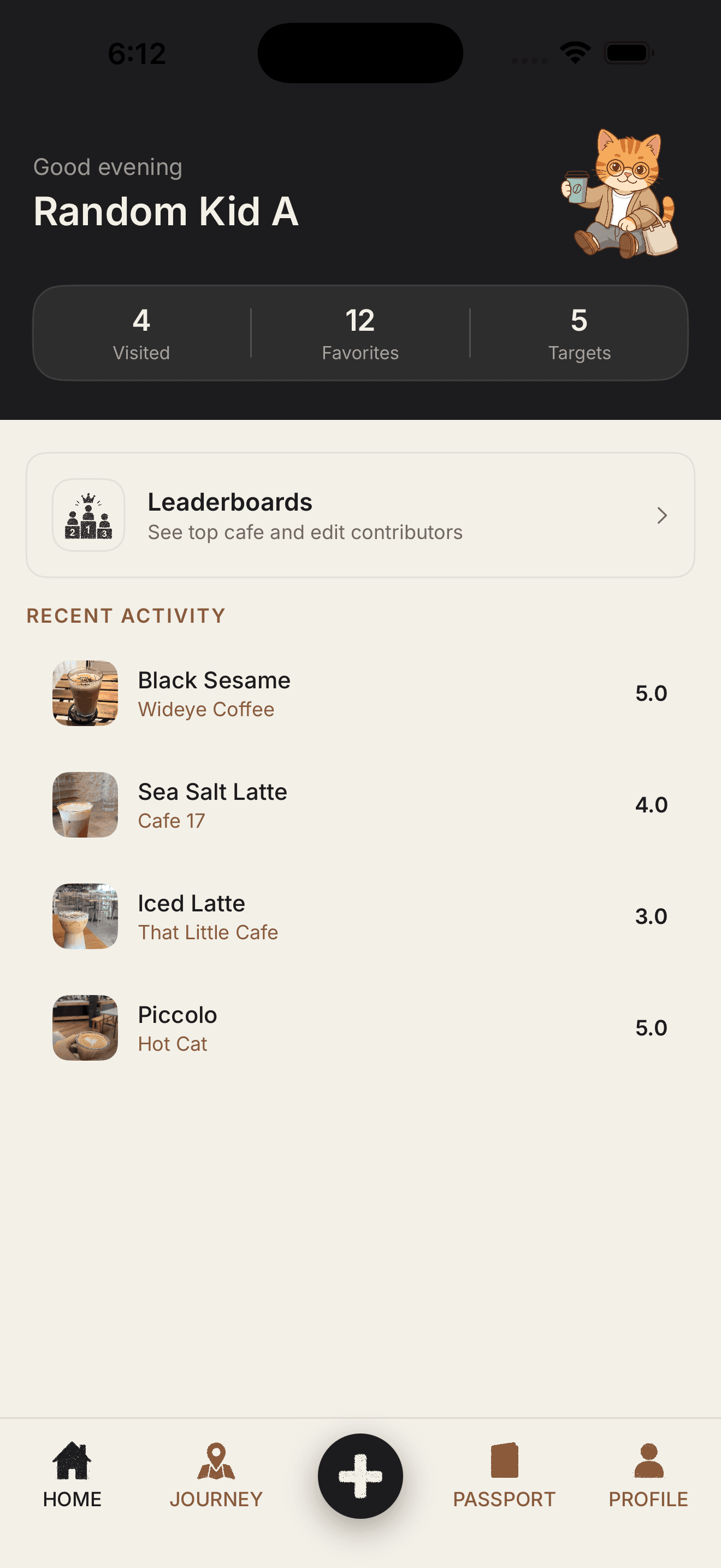 HANKO app screenshot showing the home dashboard and recent activity